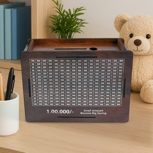 Wooden Money Bank Money Box (1 Pc  Pen Not Included)